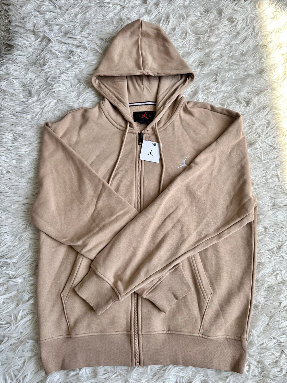 Nike Mens Hemp Brown Air Jordan Full Zip Fleece Hoodie FJ7771-200